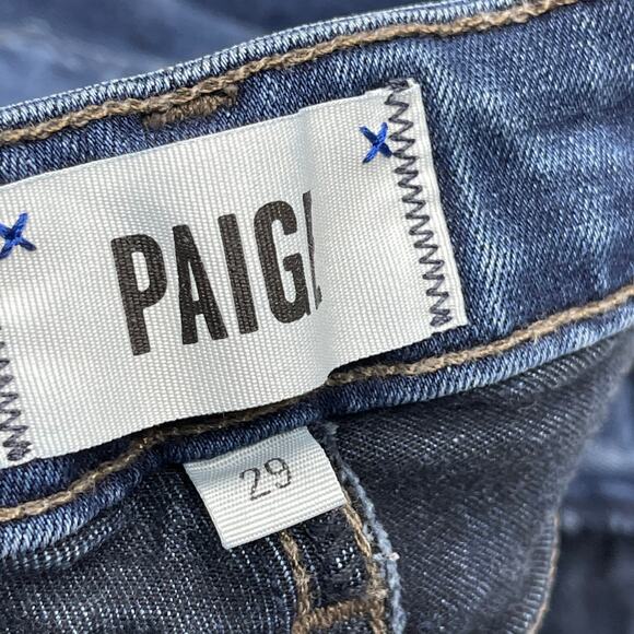 Paige Verdugo Crop Jeans Size 29 Dark Blue Denim Cotton Rayon PUCKERING - Picture 4 of 6